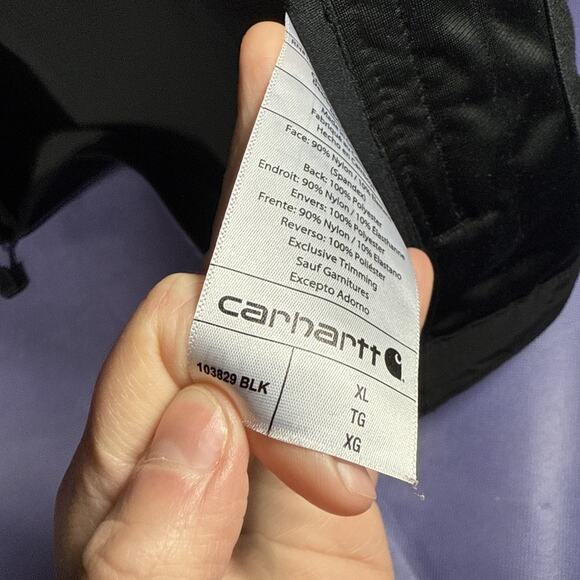 Carhartt Rain Defender Hooded Jacket, 0J3829-M, Black, XL Size - Picture 9 of 12